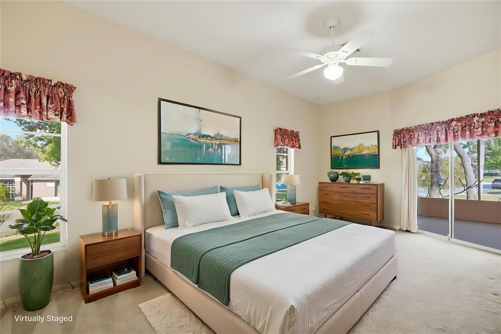 Primary bedroom with access to the lanai.