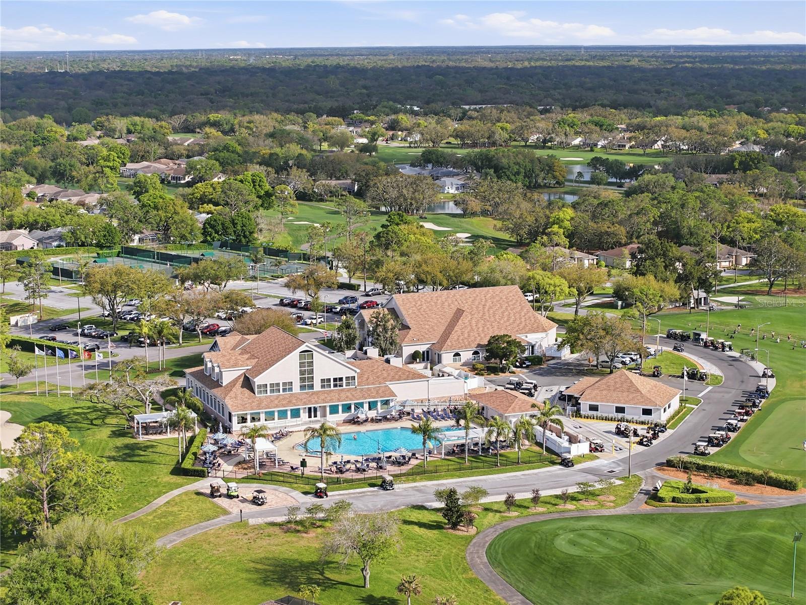 Restaurant, pool and putting green are at the top of the street.