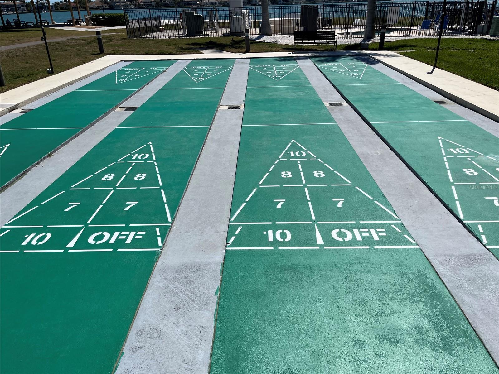 Shuffle board courts
