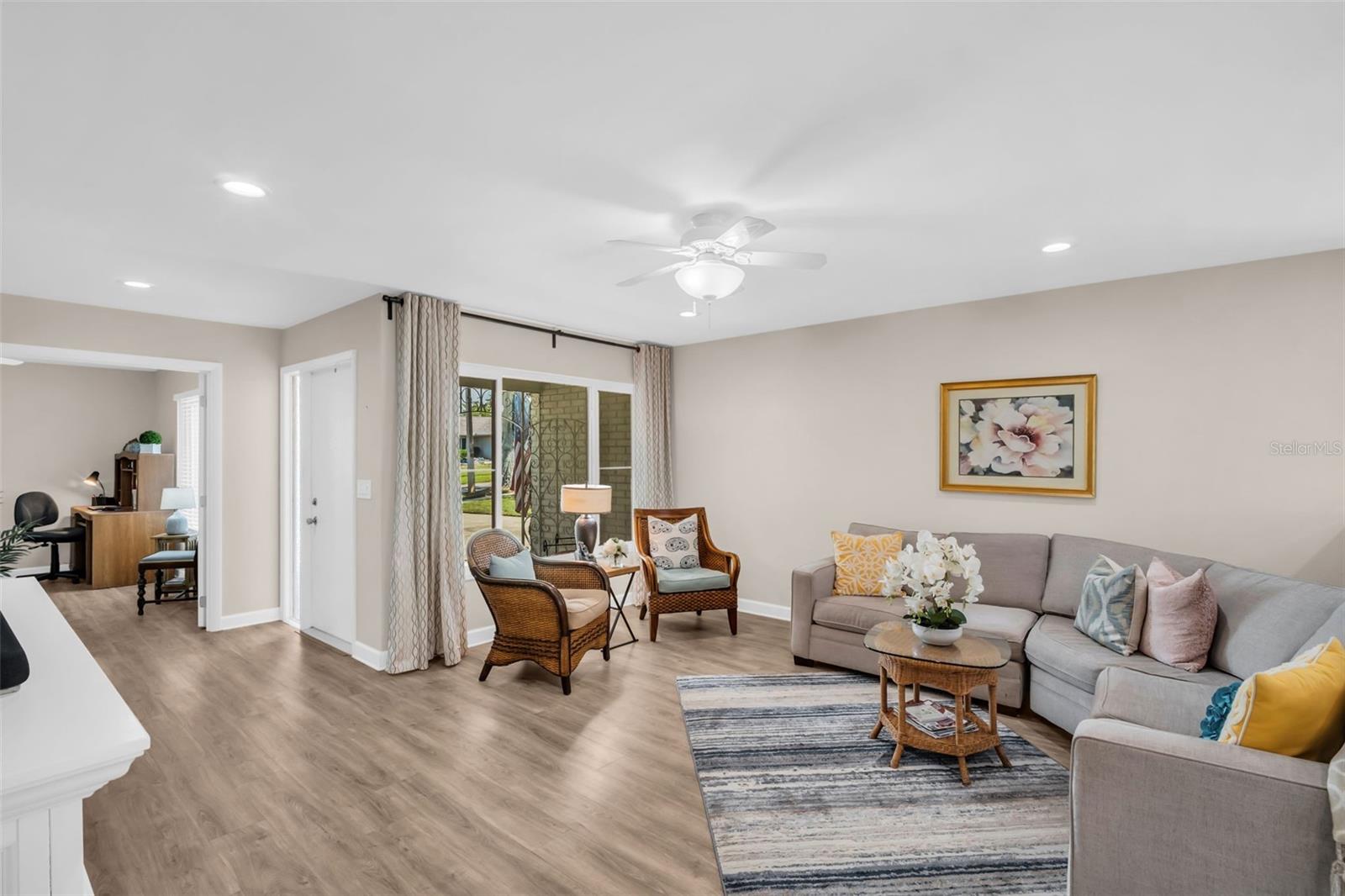 Natural light floods the space~