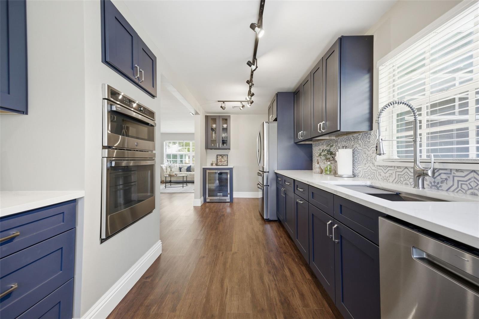 View of the kitchen back towards the dining room.