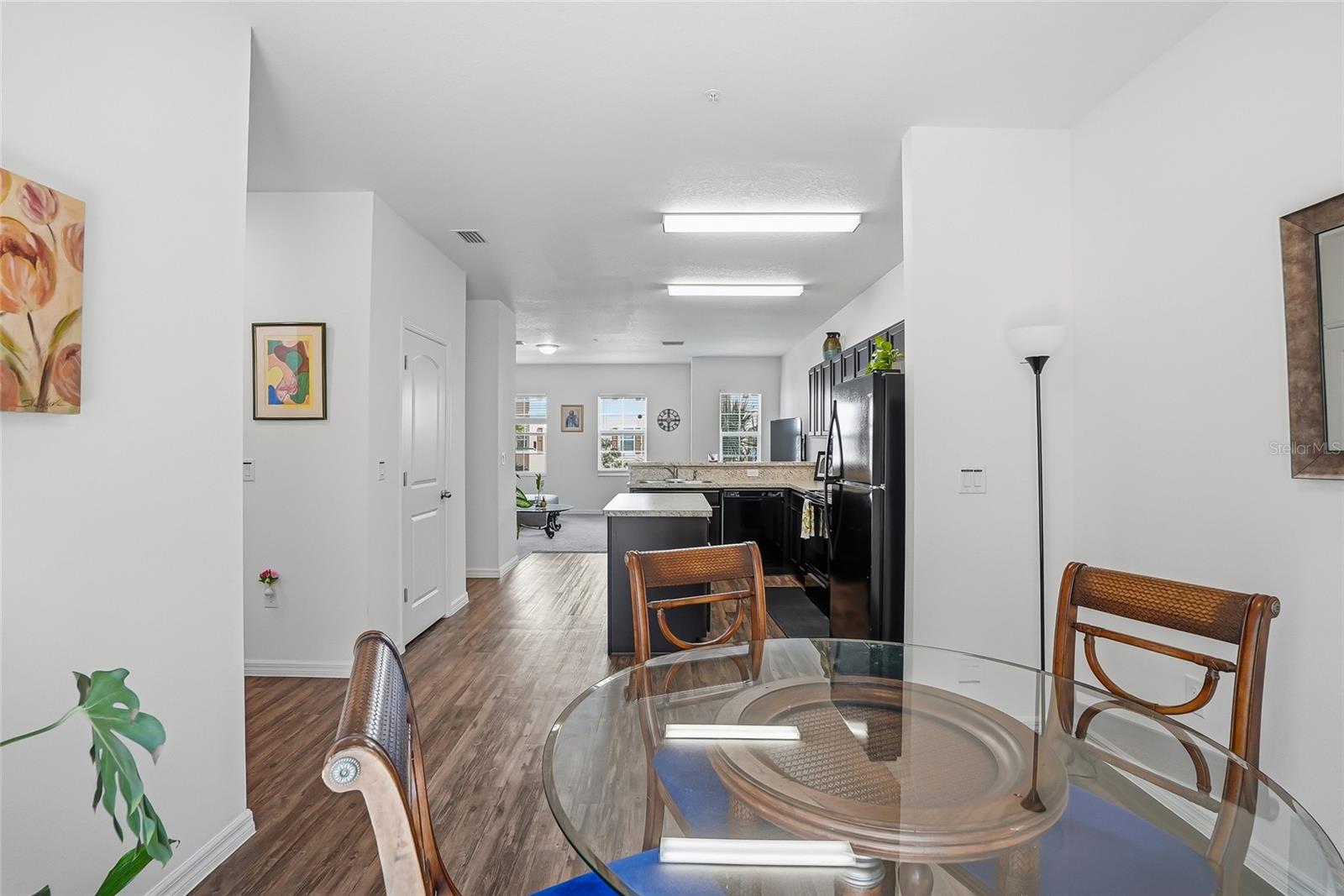Dining facing the kitchen