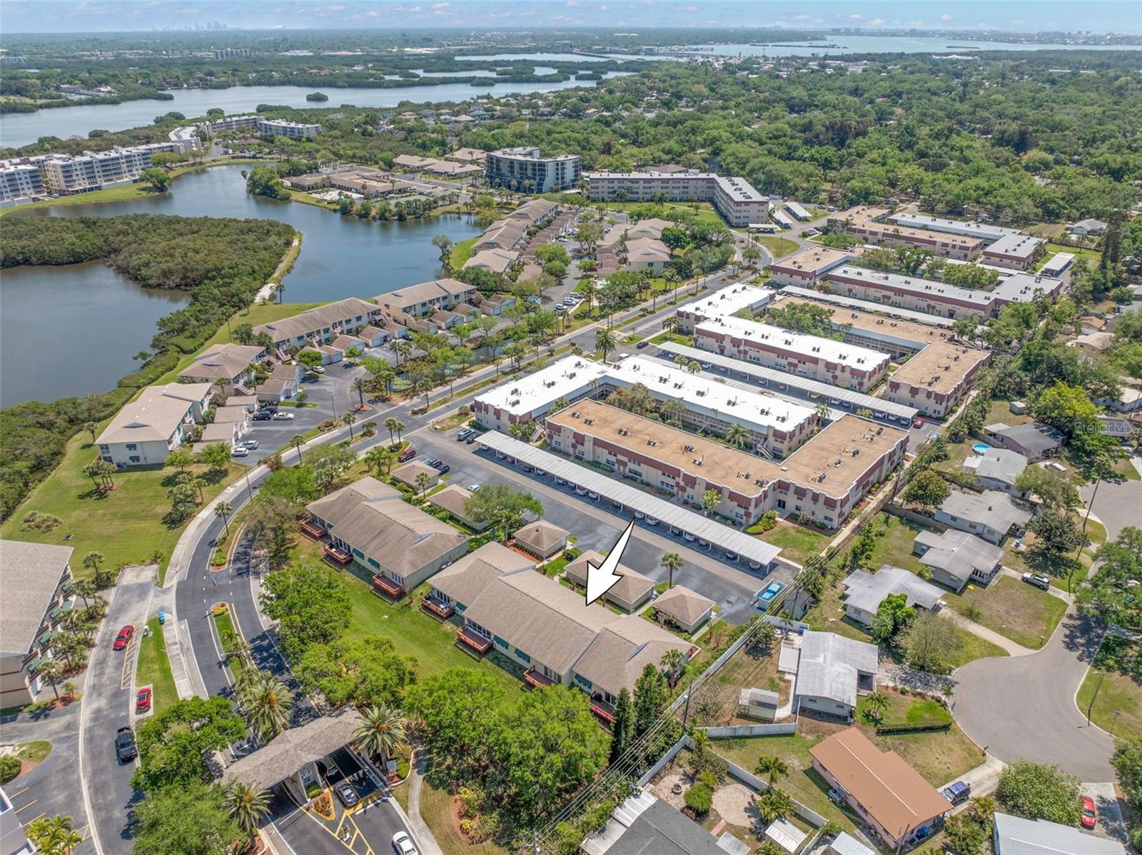 Additional aerial view showing the property location.