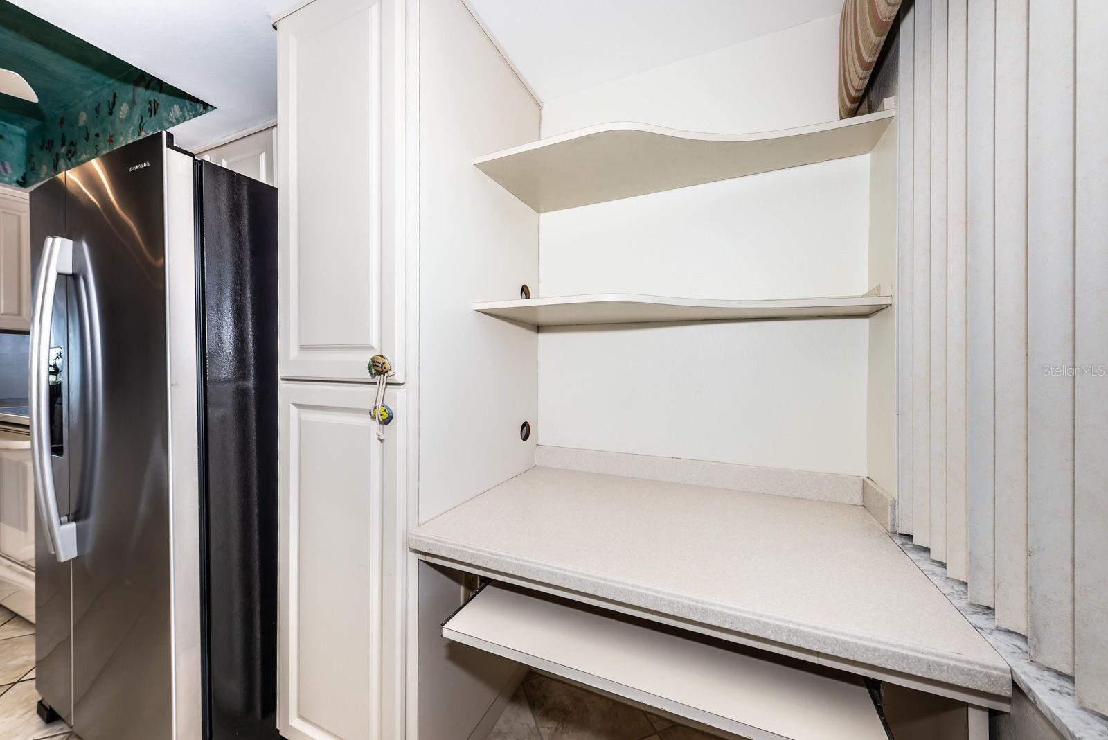 Built in work station in kitchen