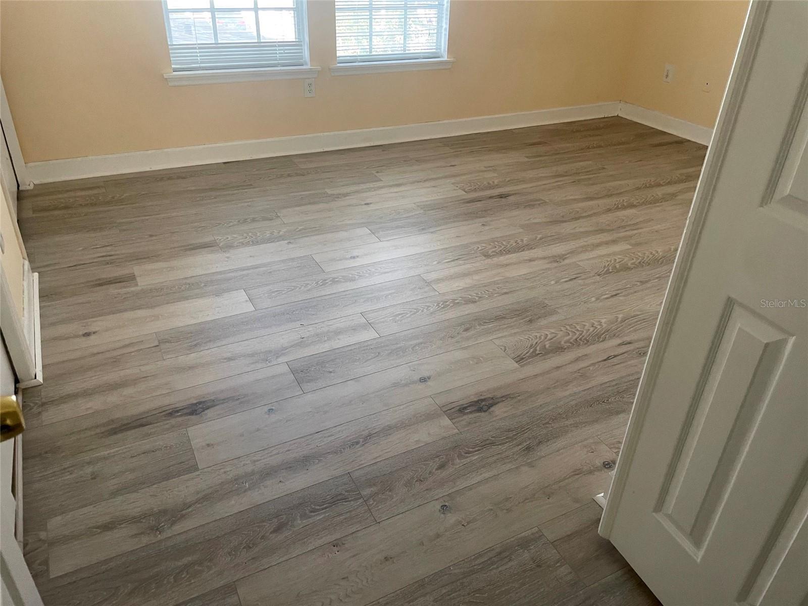 New vinyl floor in 2nd bedroom on 2nd floor