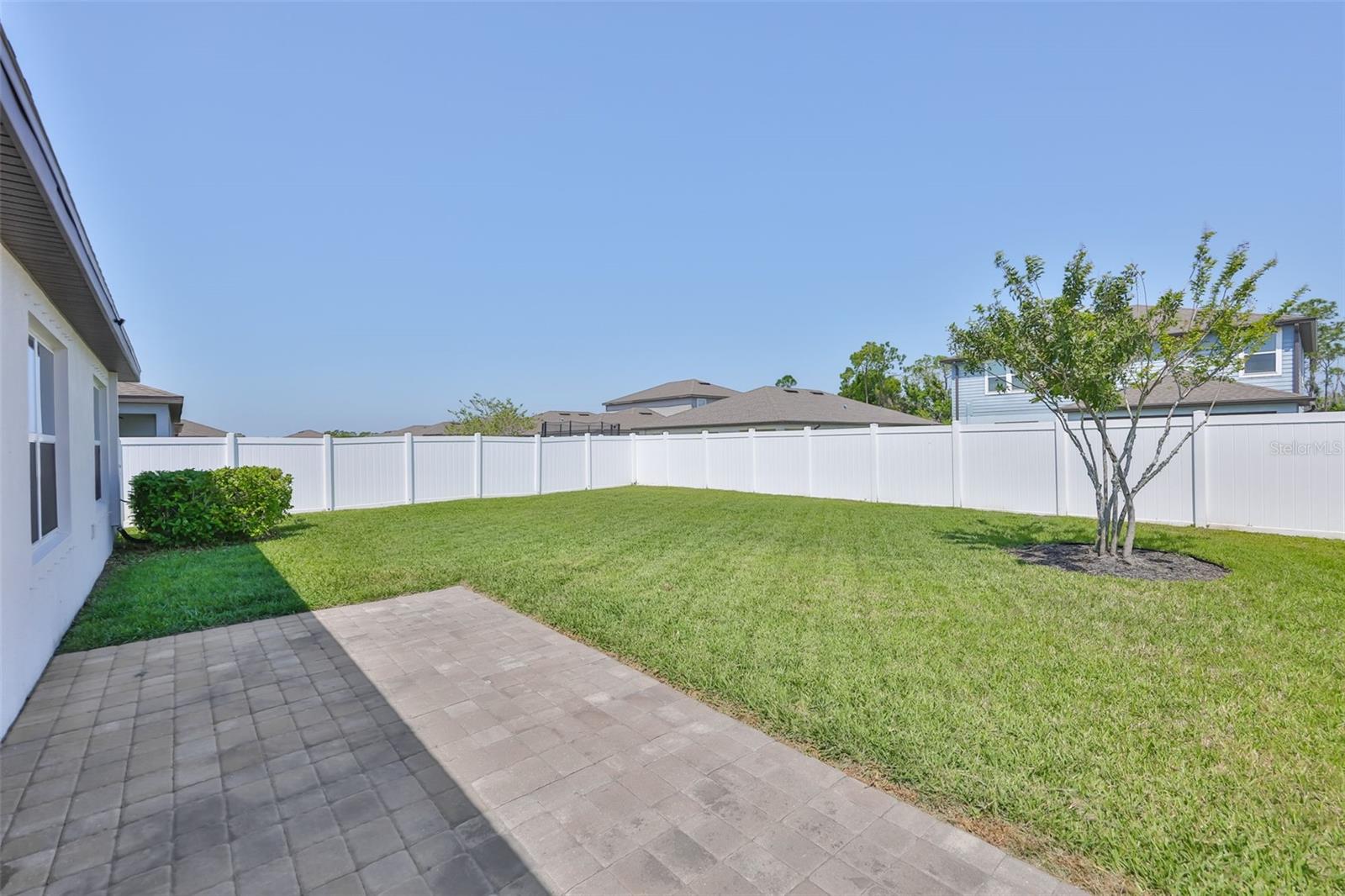 Backyard with pavers