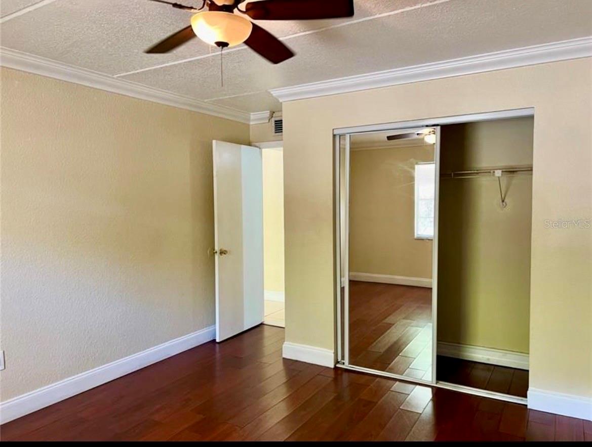 Large closet in the primary bedroom