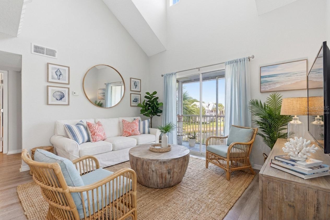 Virtually staged living room