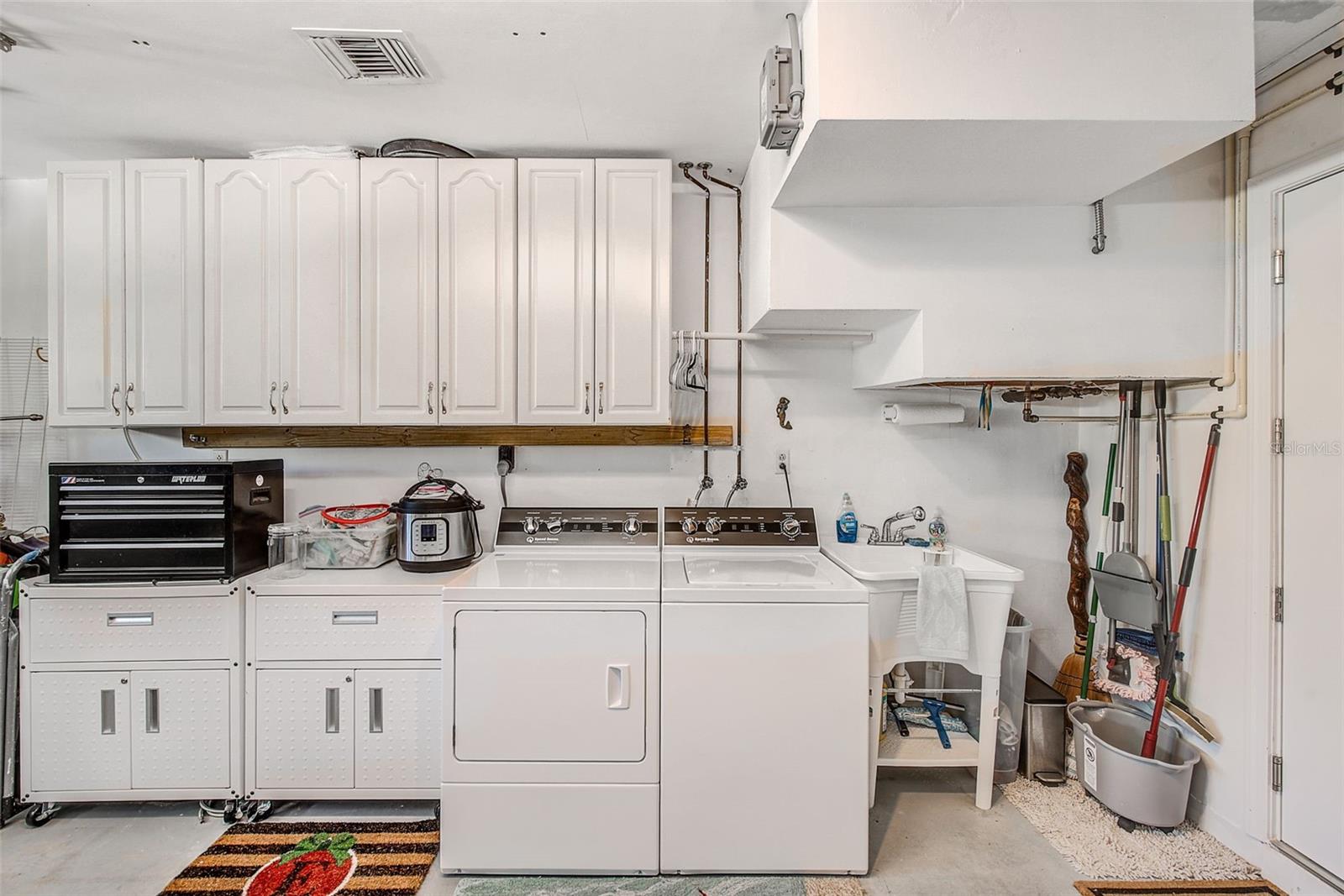 Laundry is in the garage