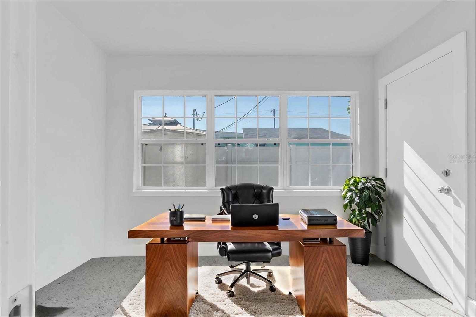 Bedroom 2 - Virtually Staged as office space - Right Side