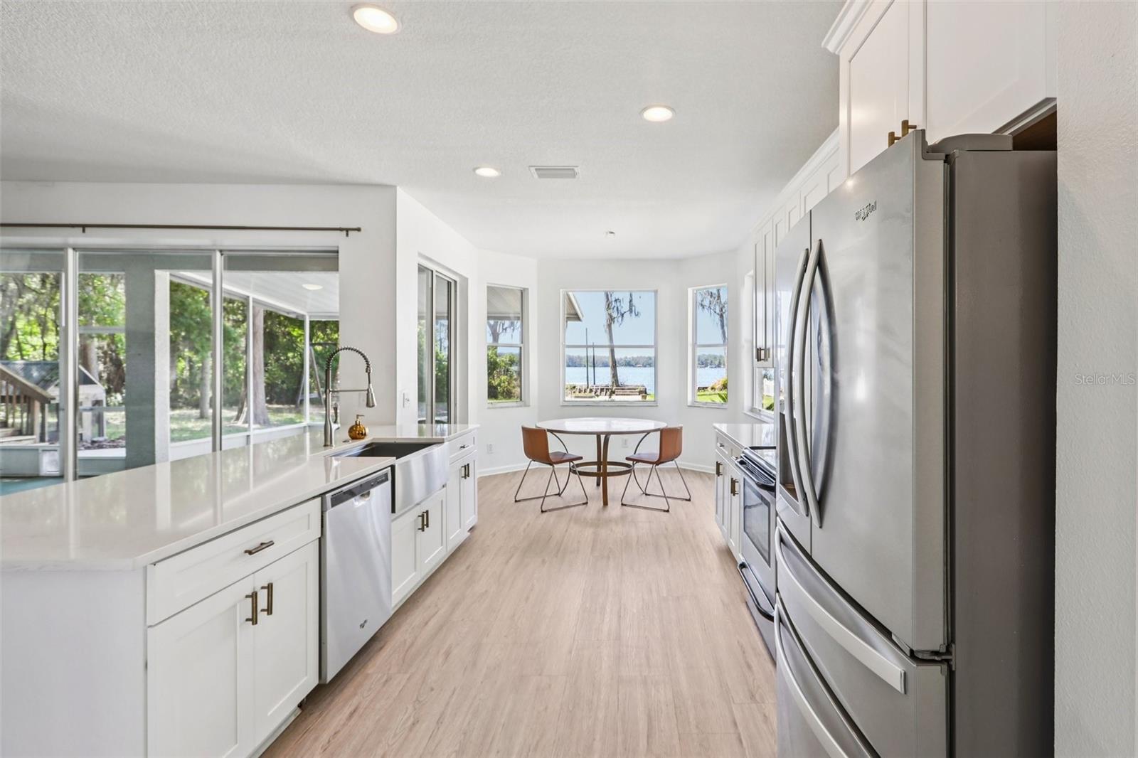 Kitchen with Lake Views