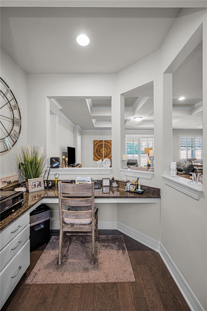 Work area off garage