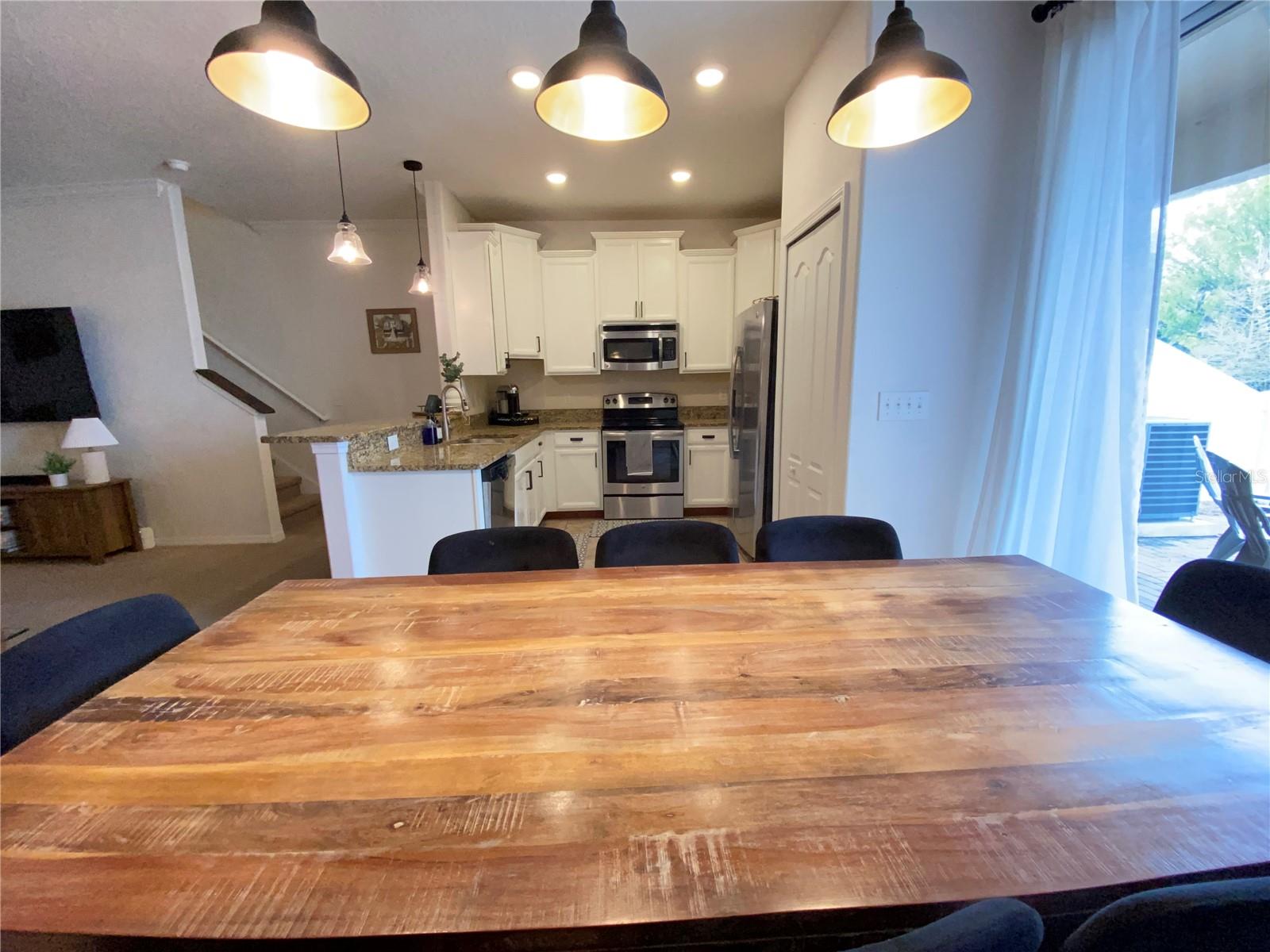 Dining room and kitchen