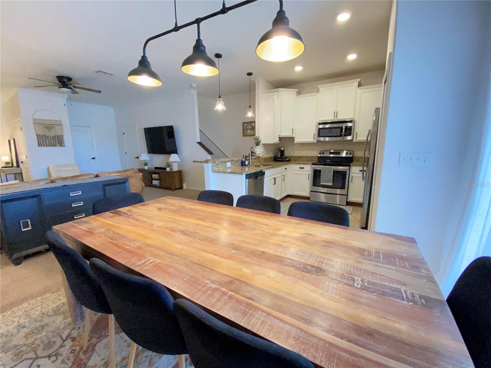 Dining room and kitchen