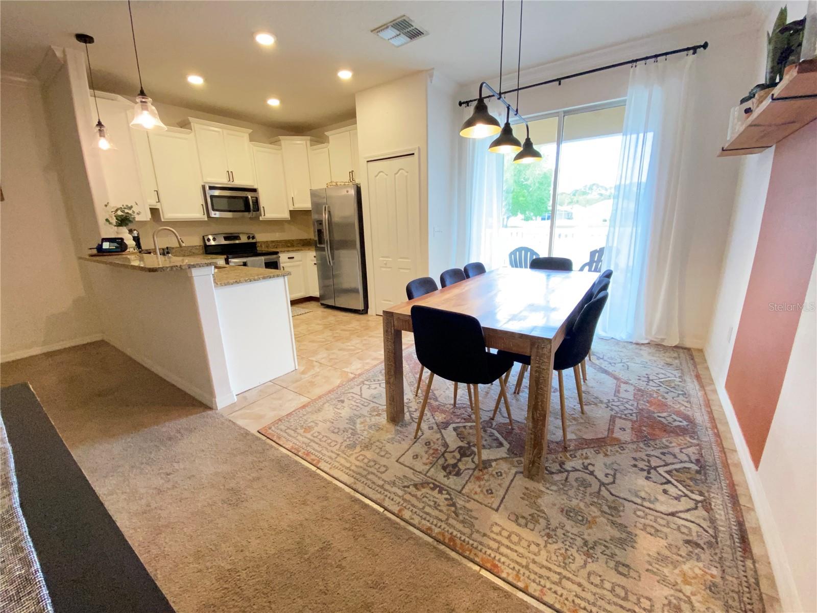 Dining room and kitchen