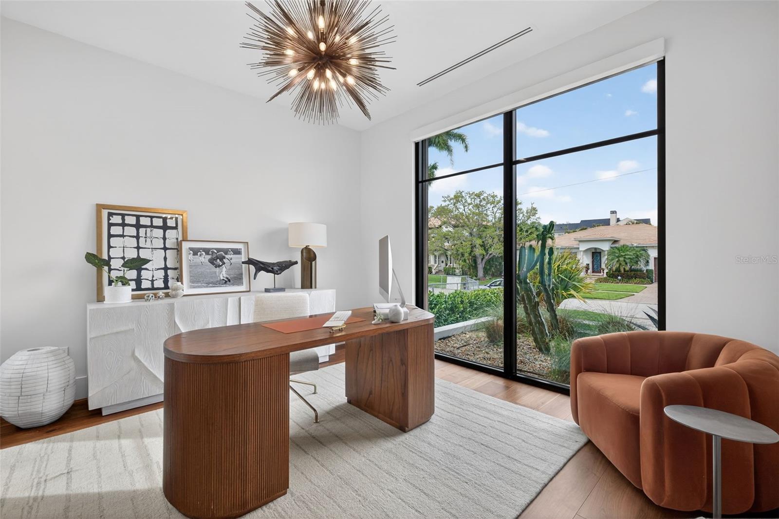 Downstairs office with closet