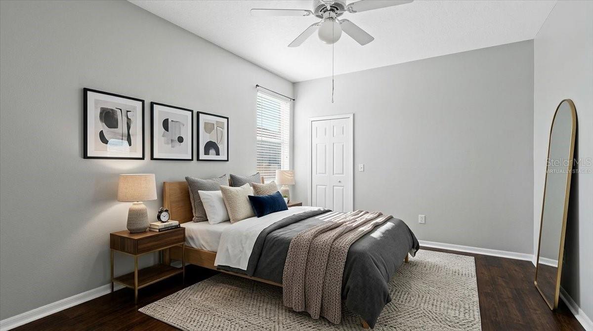 Virtually staged room