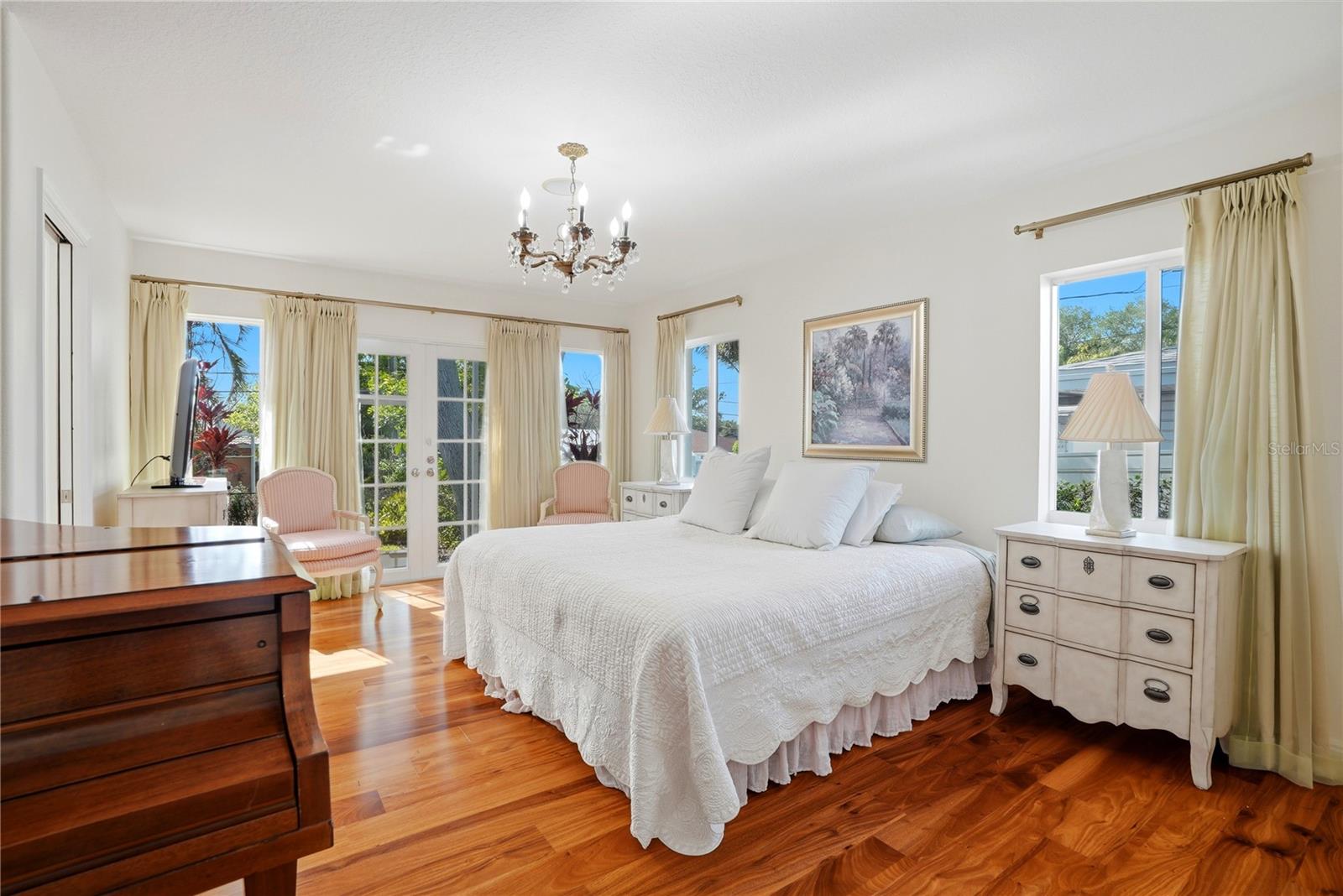 Master Bedroom French Doors Private Patio