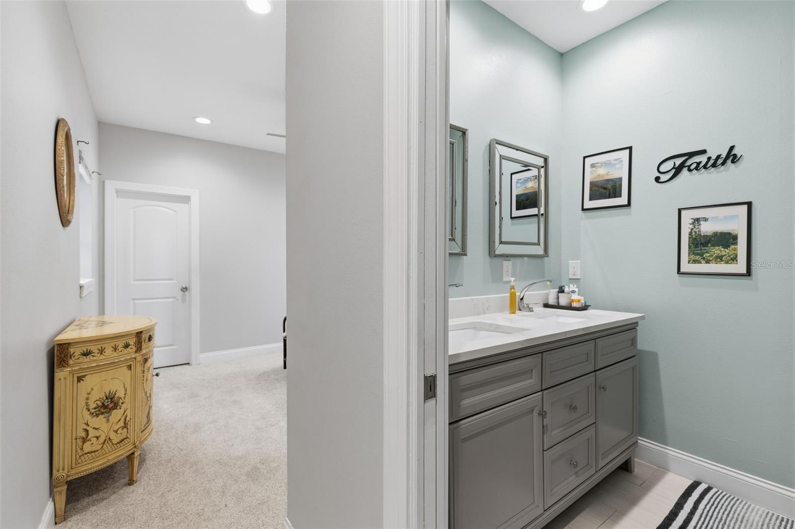Updated bathroom with modern vanity