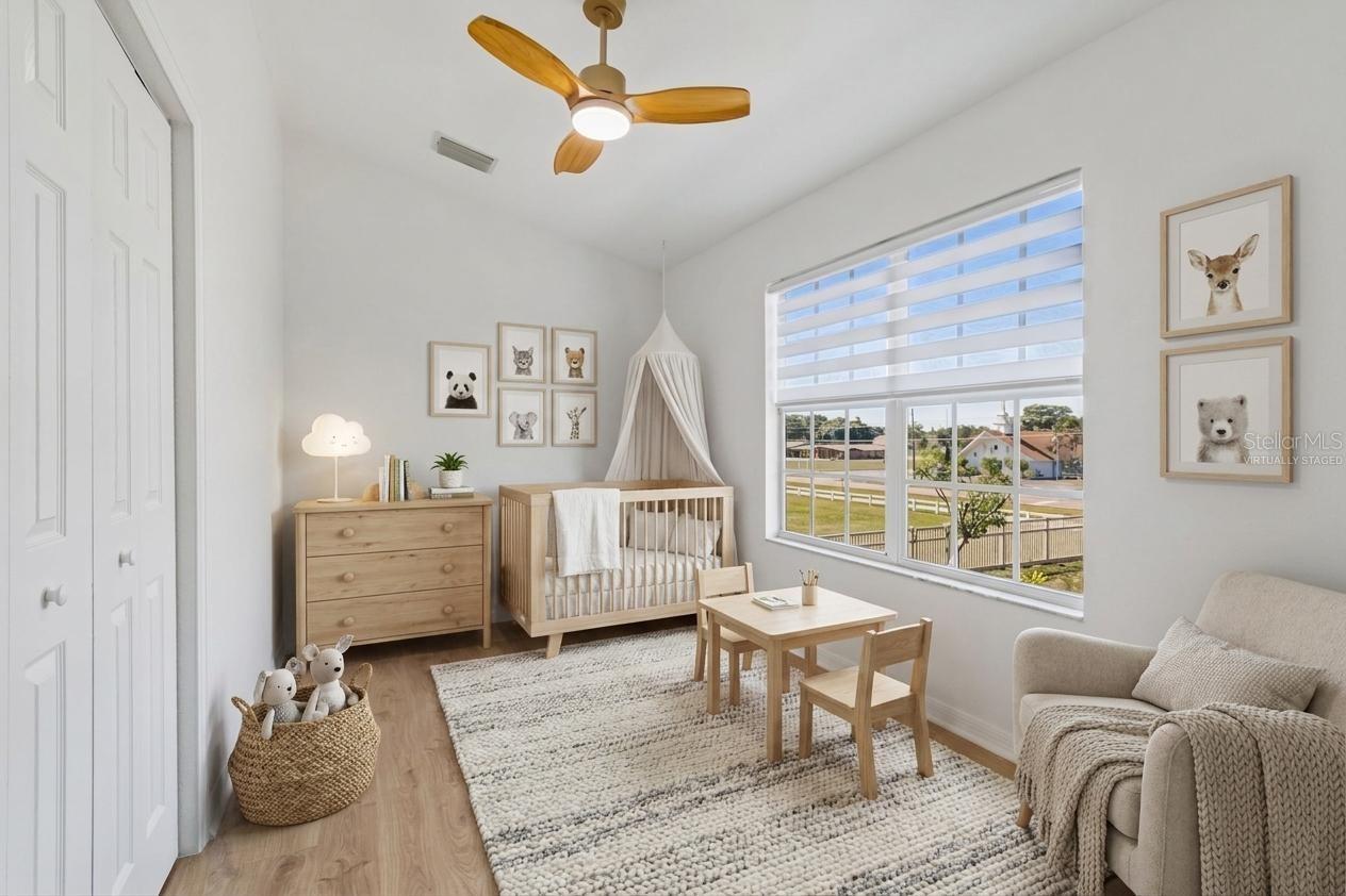 3rd Bedroom Virtually Staged as kids room