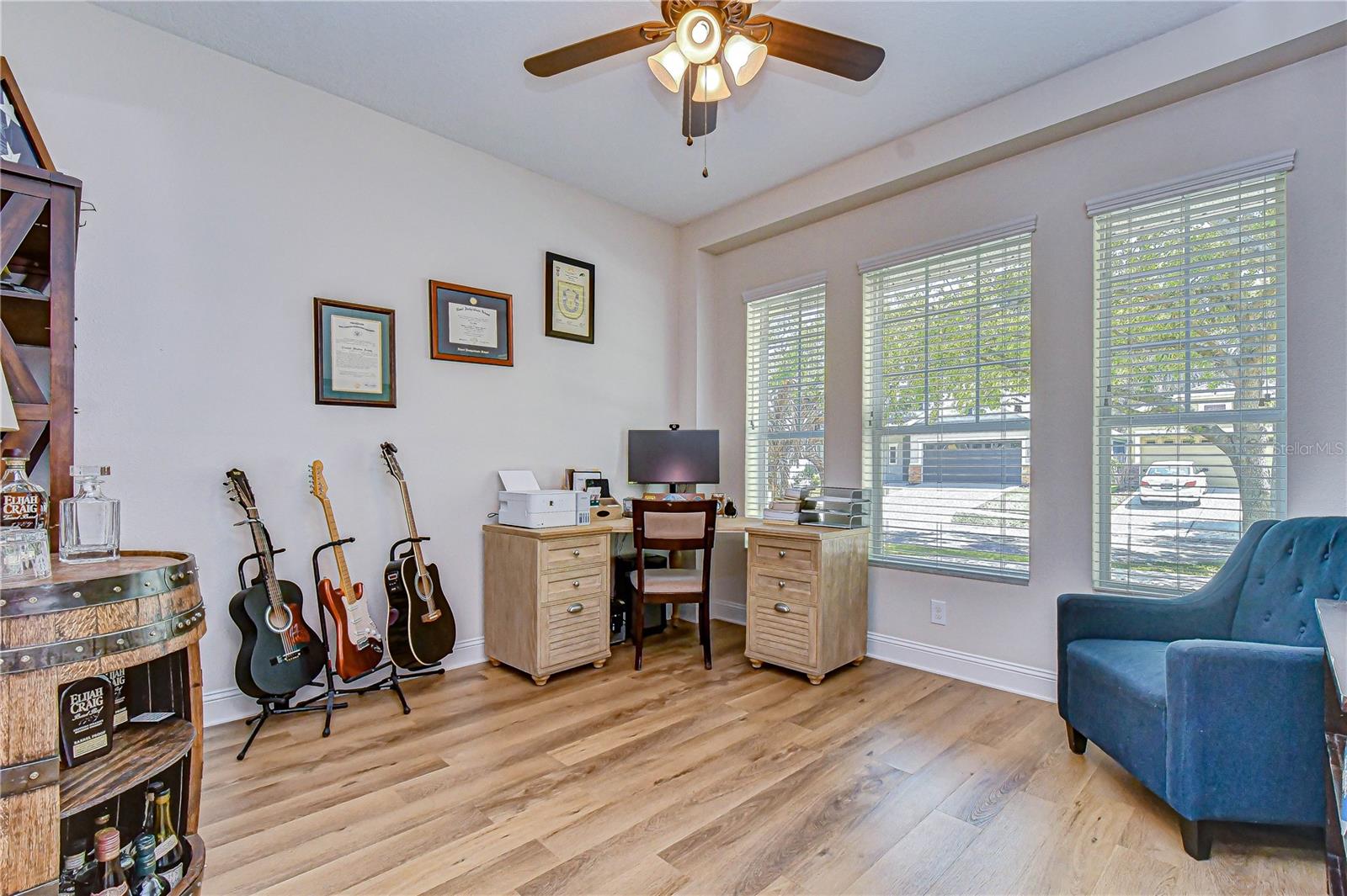 Private office with double French doors