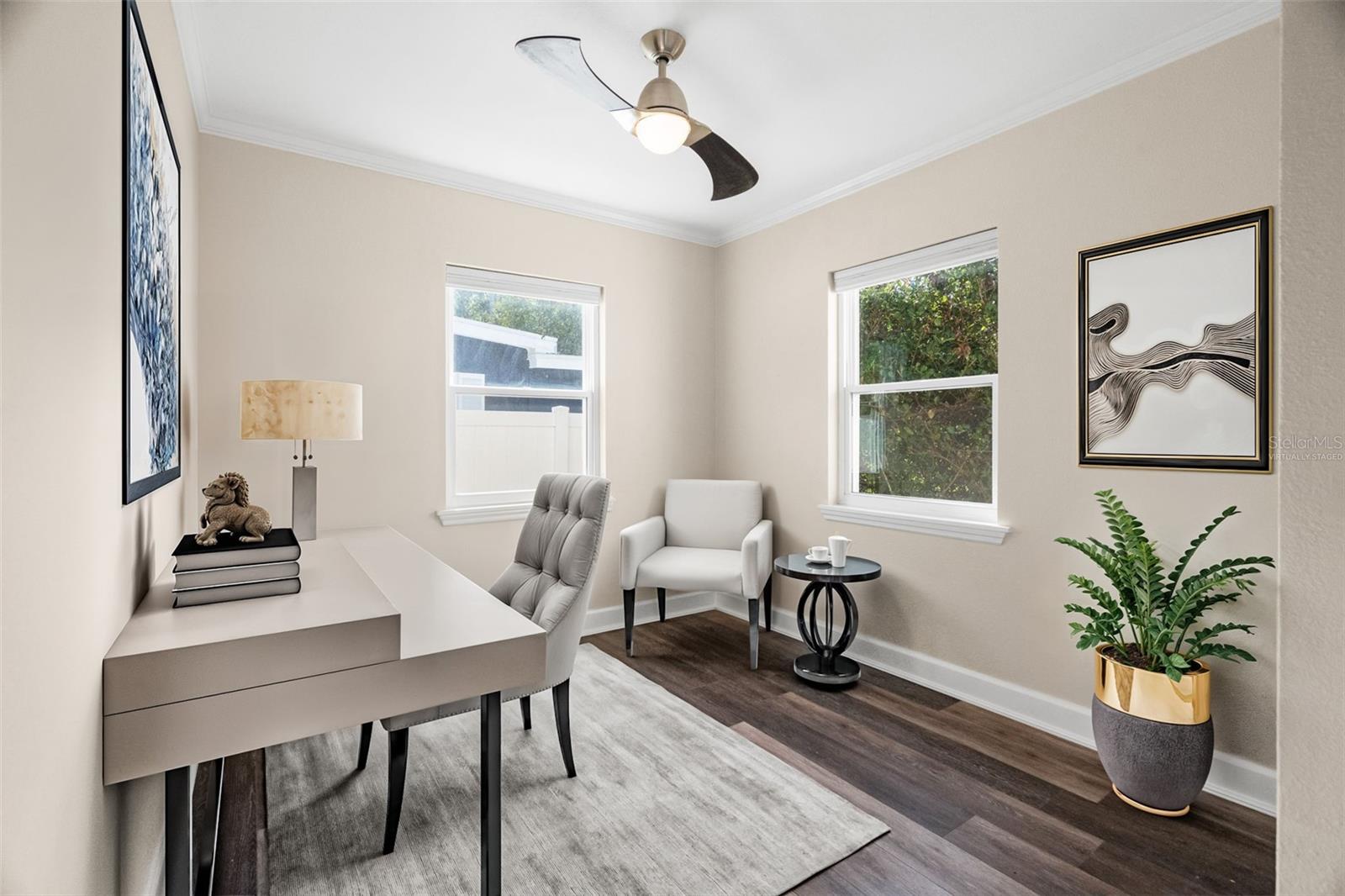 Virtually staged.  Second bedroom.