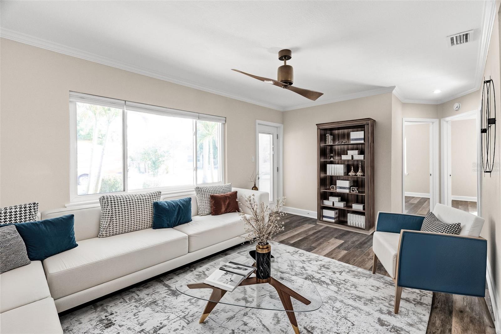 Living room.  Virtually staged.