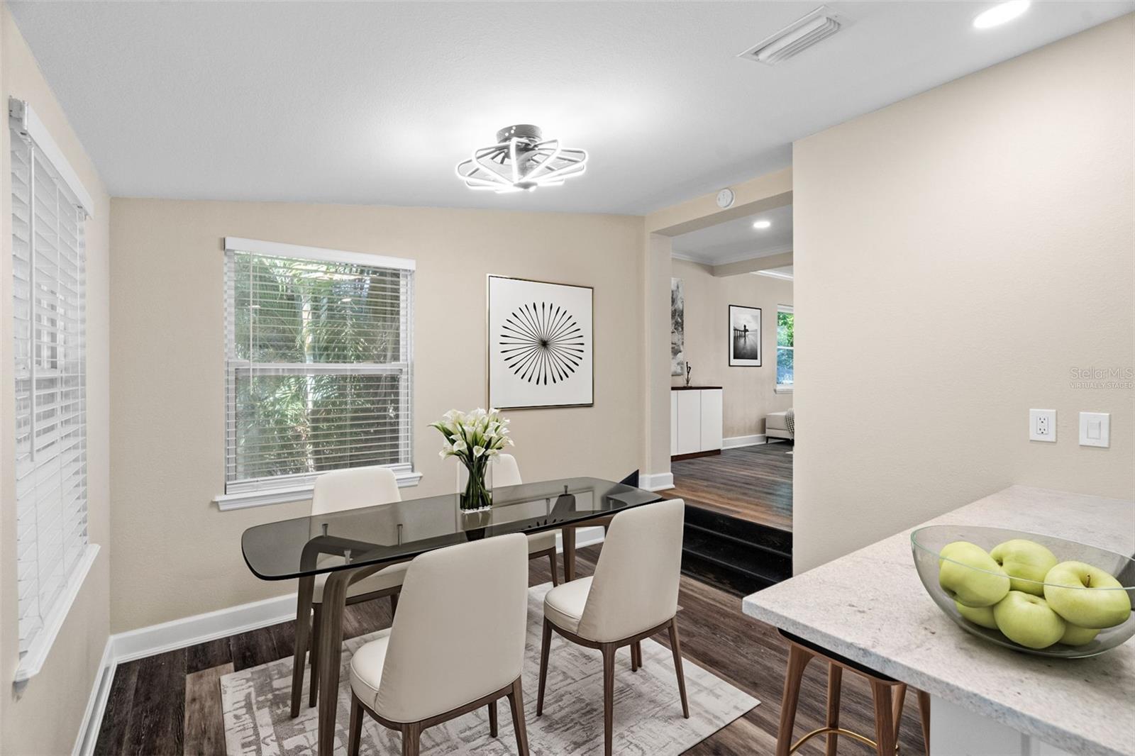 Eat-in kitchen.  Virtually staged.