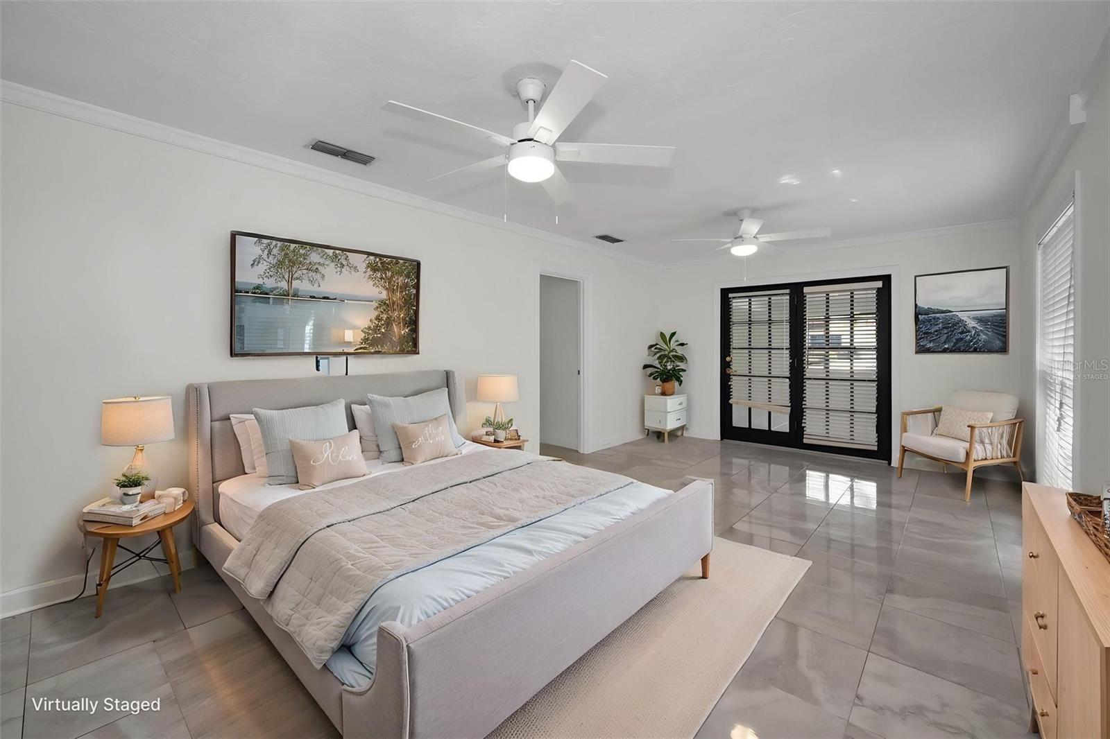 Virtually staged Primary bedroom