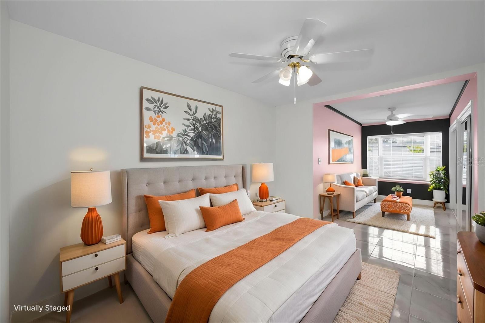 Virtually staged bedroom two