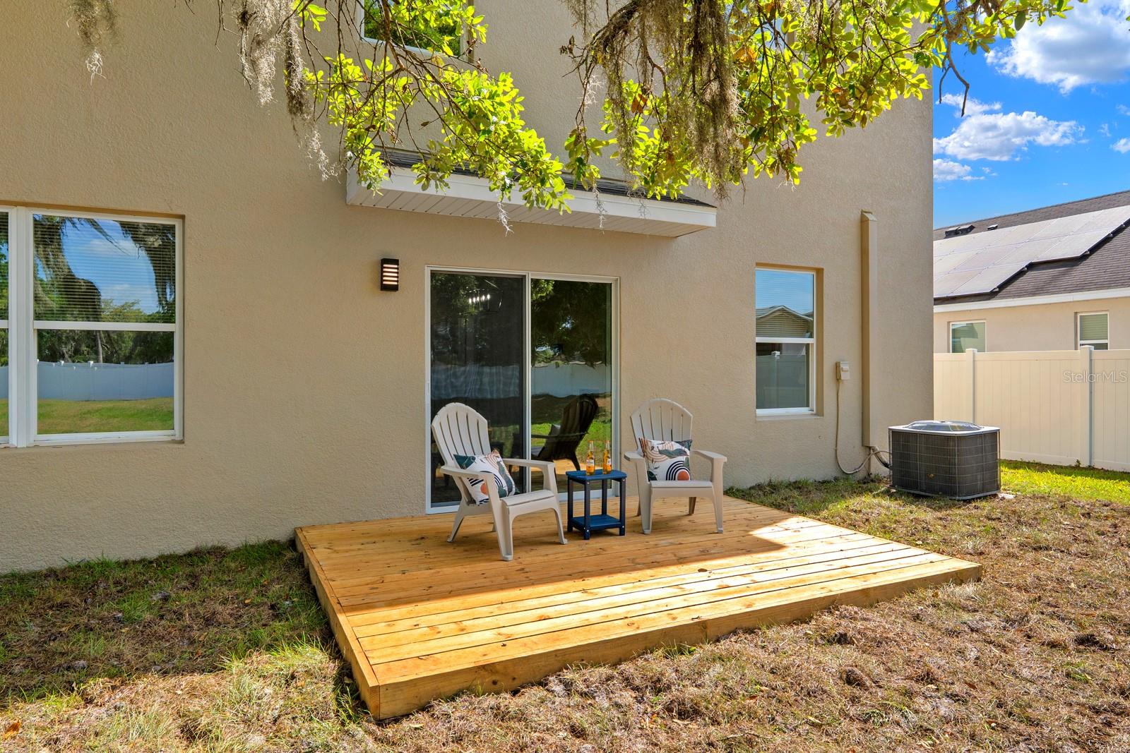 A fancy new deck to relax and enjoy the view with a cold beverage.
