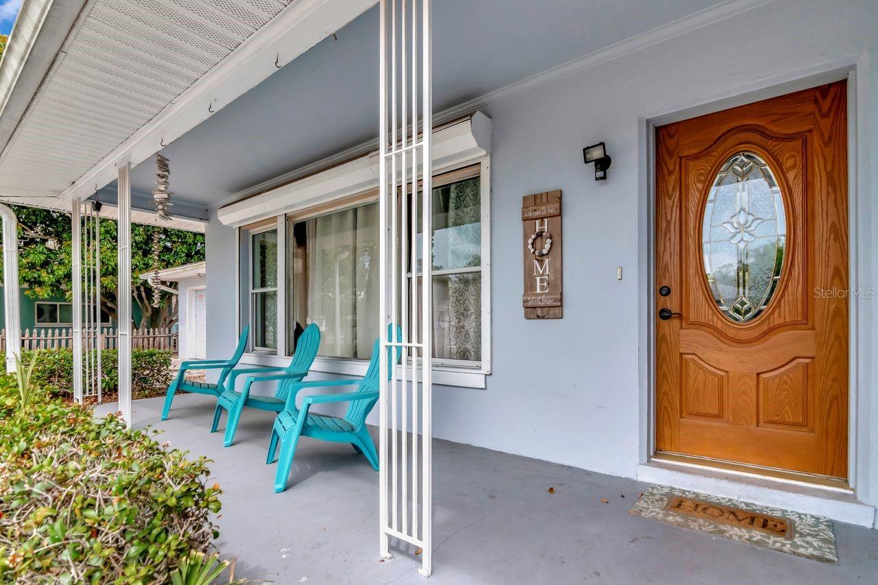 Cozy covered porch entrance