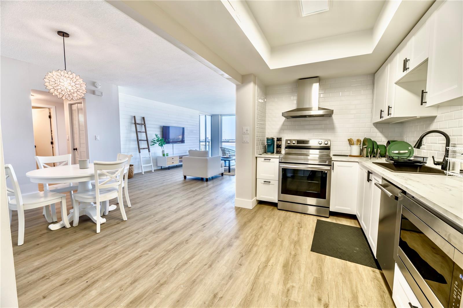Left to Right: Dining area, Living room, Kitchen Open Floor Concept