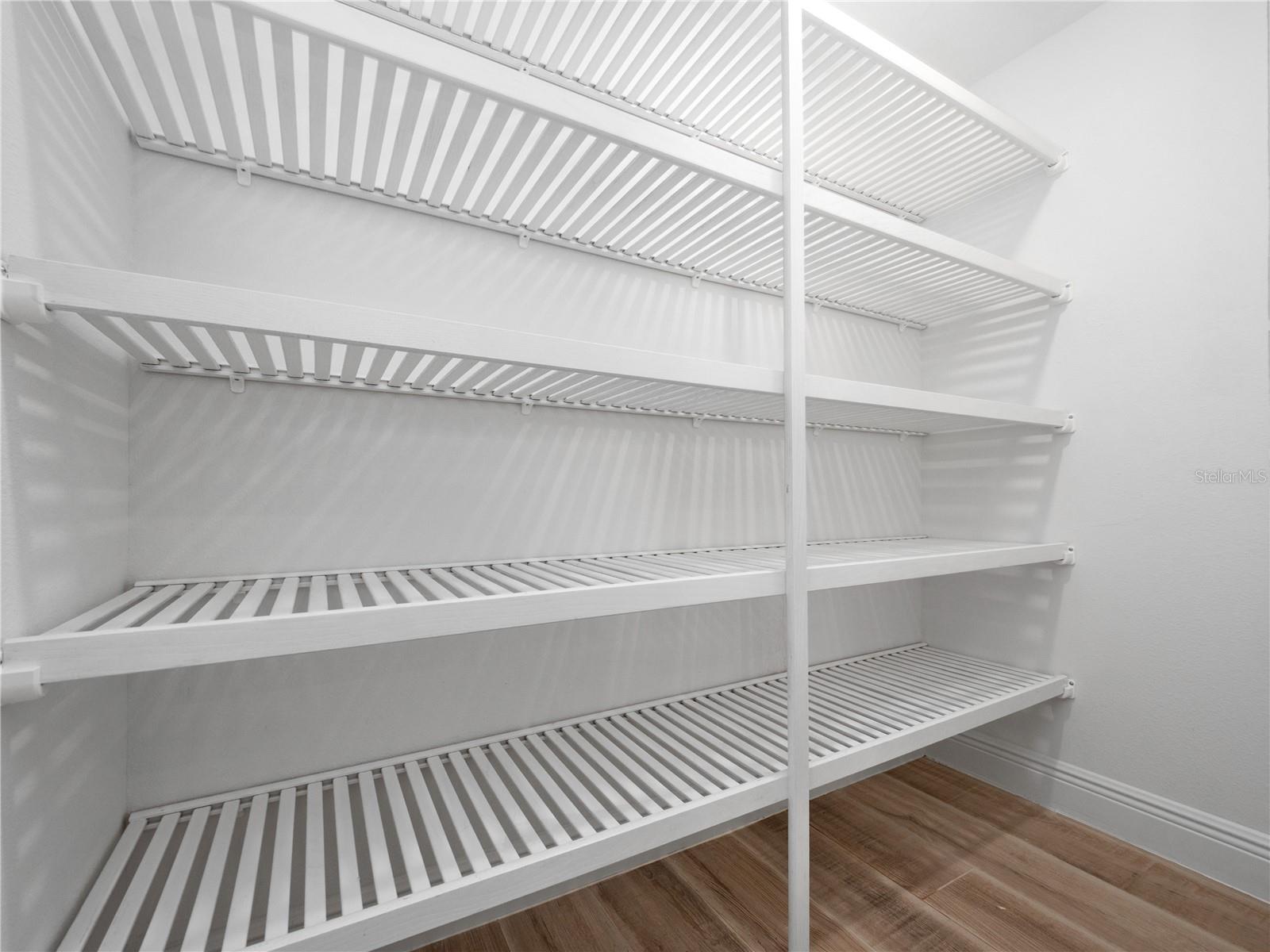 Kitchen pantry has plenty of space