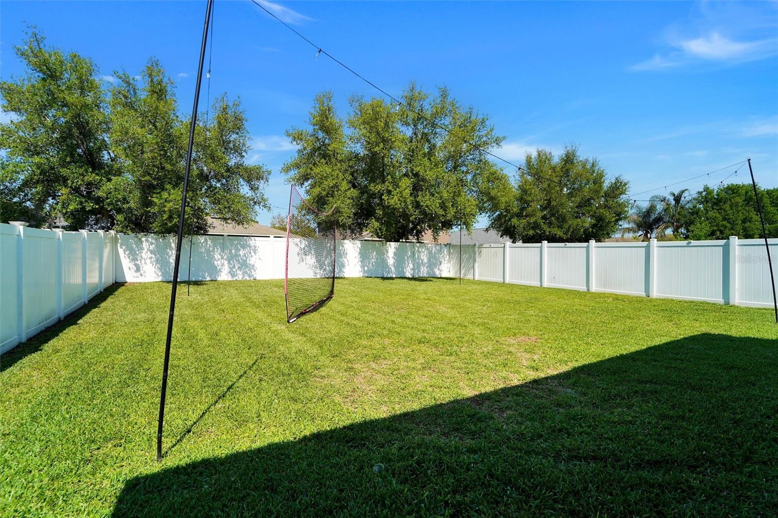 Fully fenced back yard