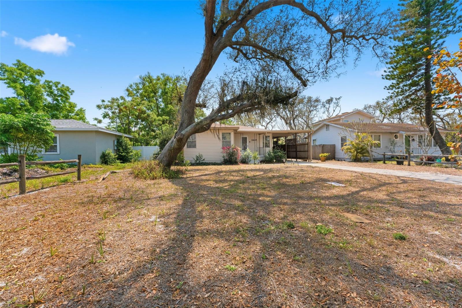 House sits back off the street