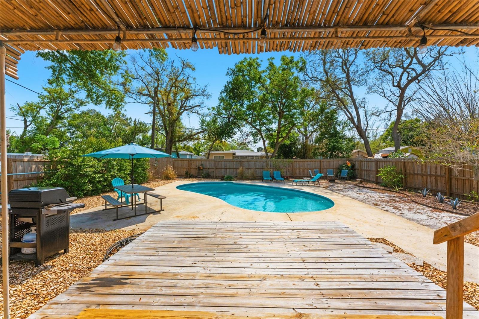 Stepping outside to your private oasis