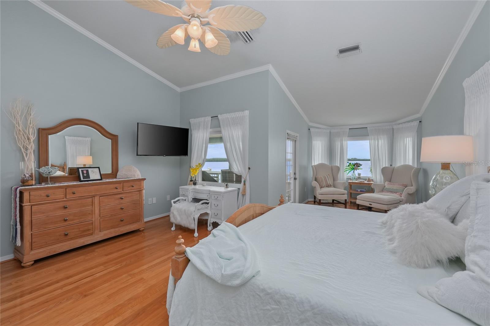 Spacious Primary Bedroom with high ceilings