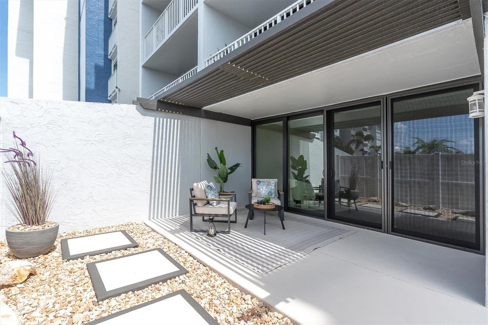 Covered Patio and Courtyard