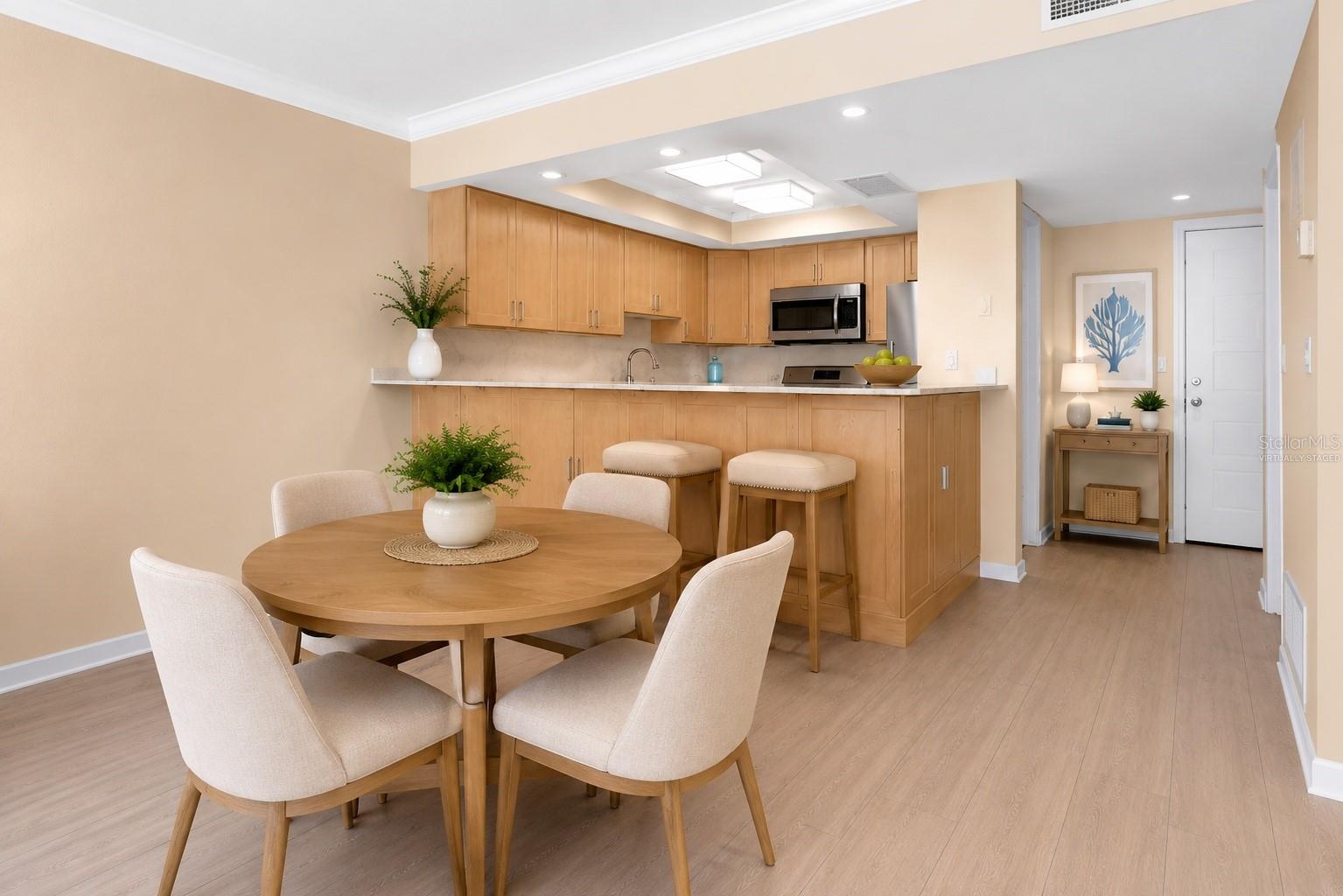Dining area virtually staged