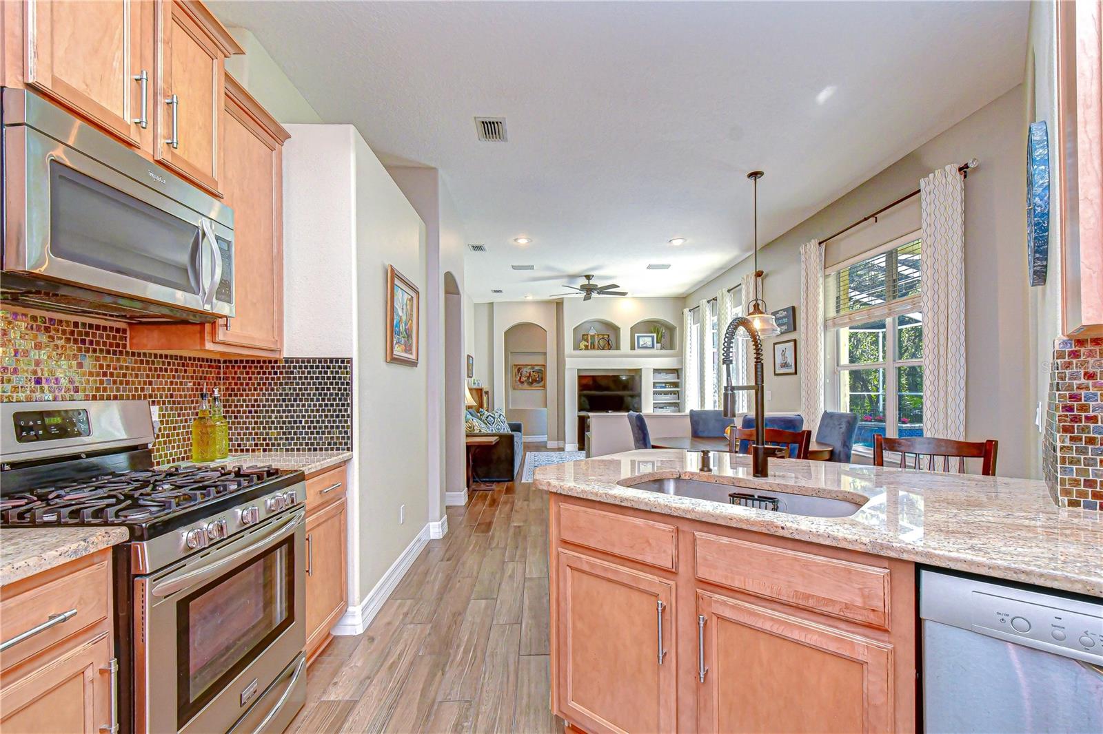 Casual seating perfect for quick meals or gathering with guests