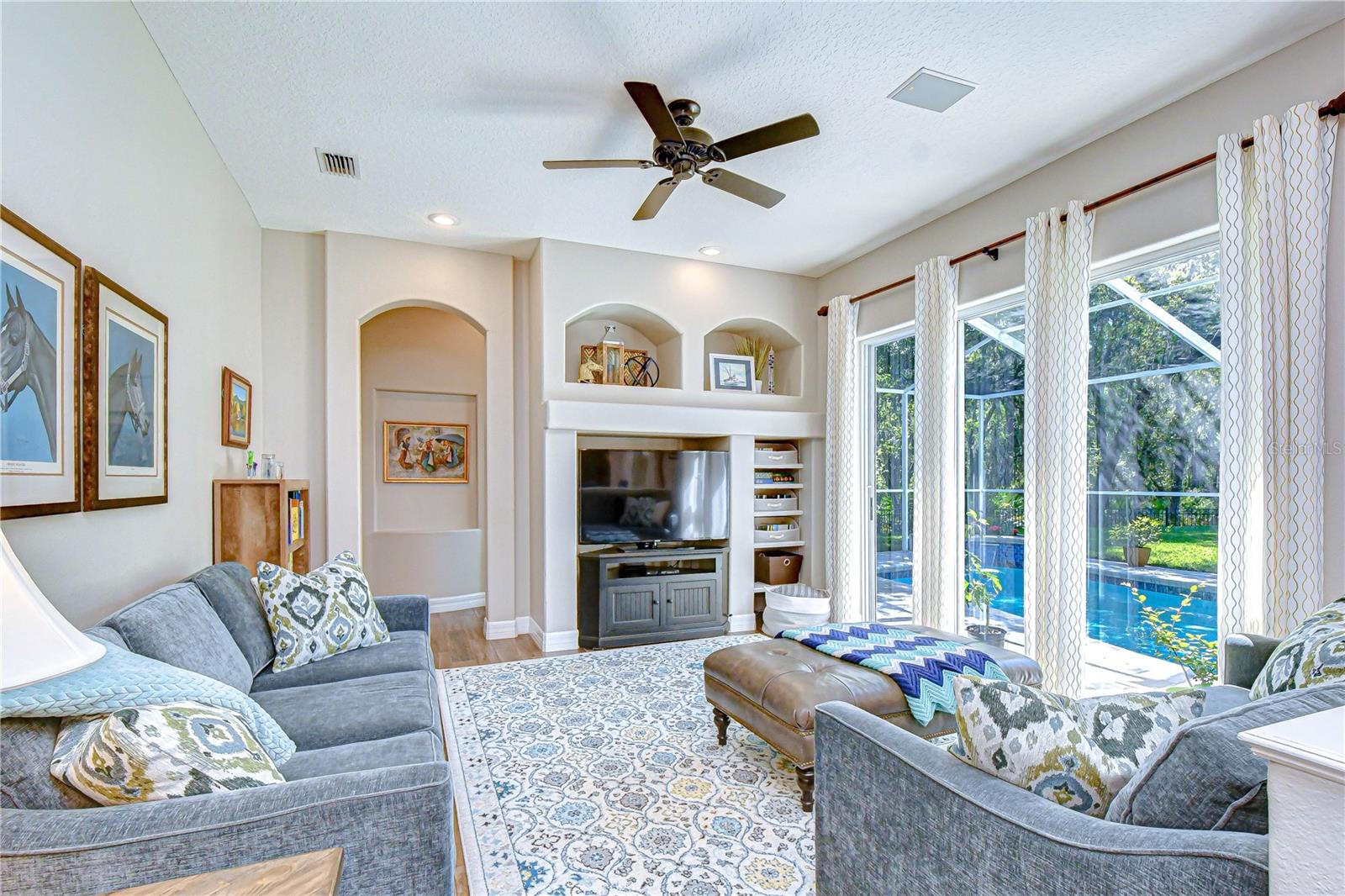 Seamless indoor-outdoor flow through expansive sliding glass doors