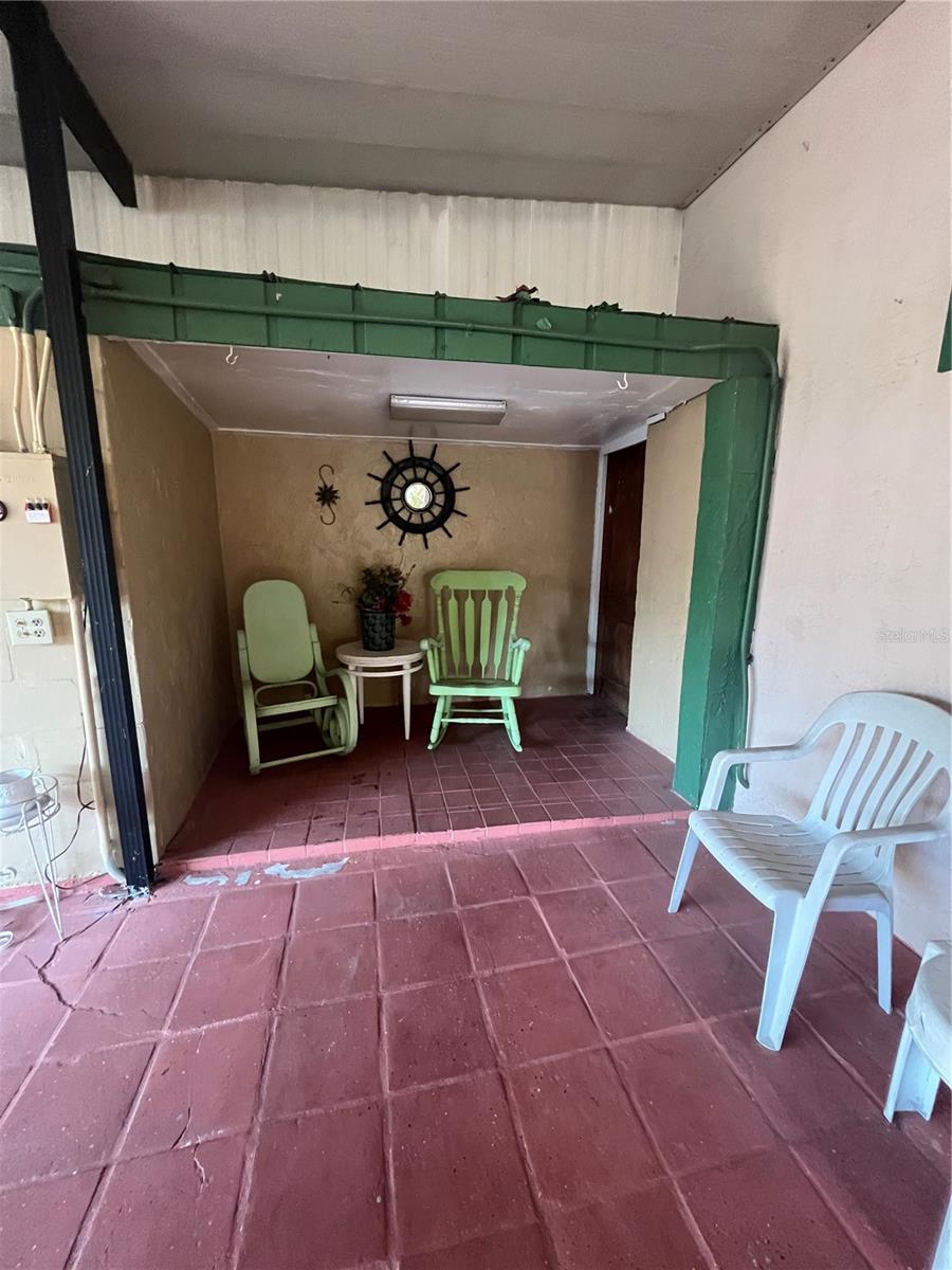 Sitting area outside patio