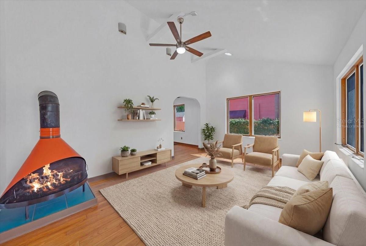 virtually staged living room