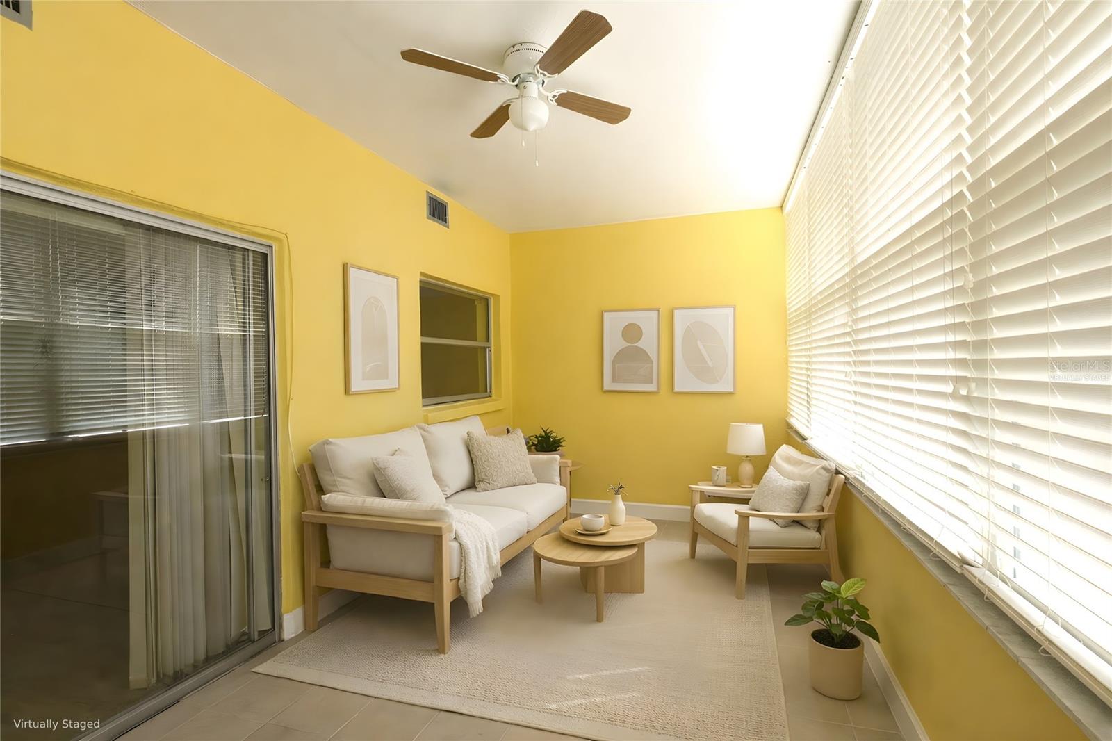 virtually staged sunroom/space