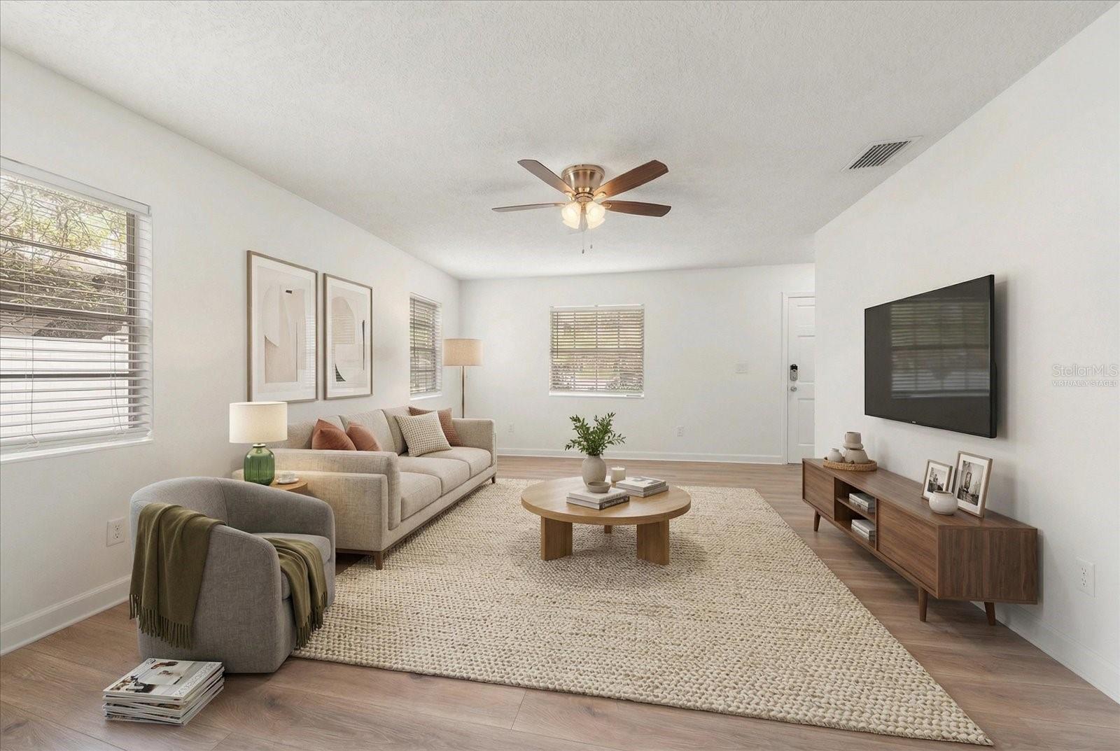 Virtually Staged Living Room