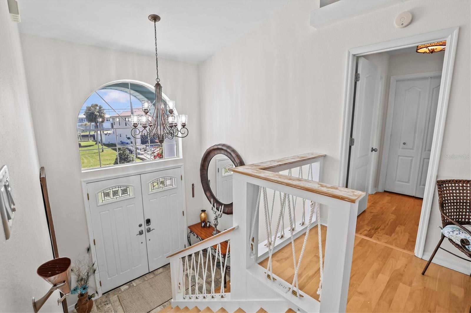 Stair Landing with Double Doors - Love the Nautical Look