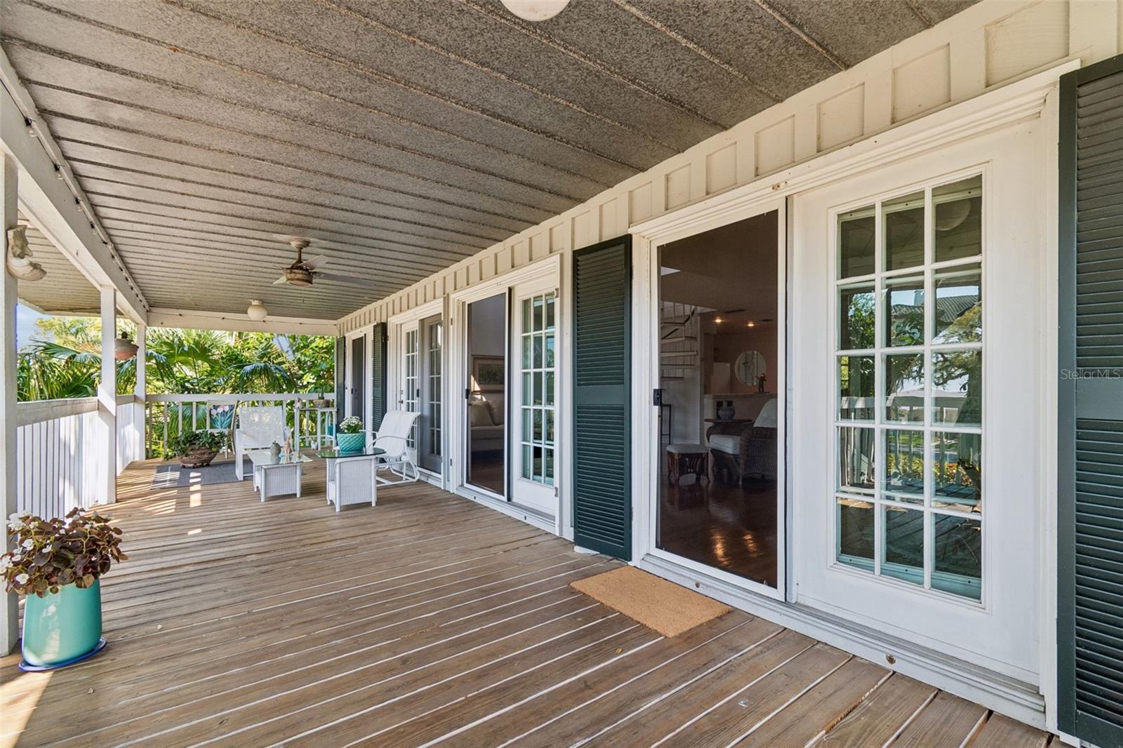 Porch entrance from the exterior staircase
