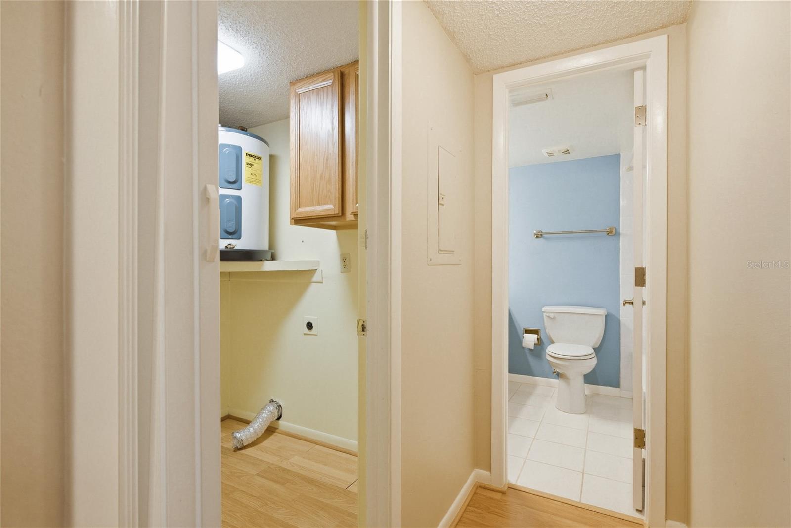 Hallway to Bathroom and Laundry/Utility room