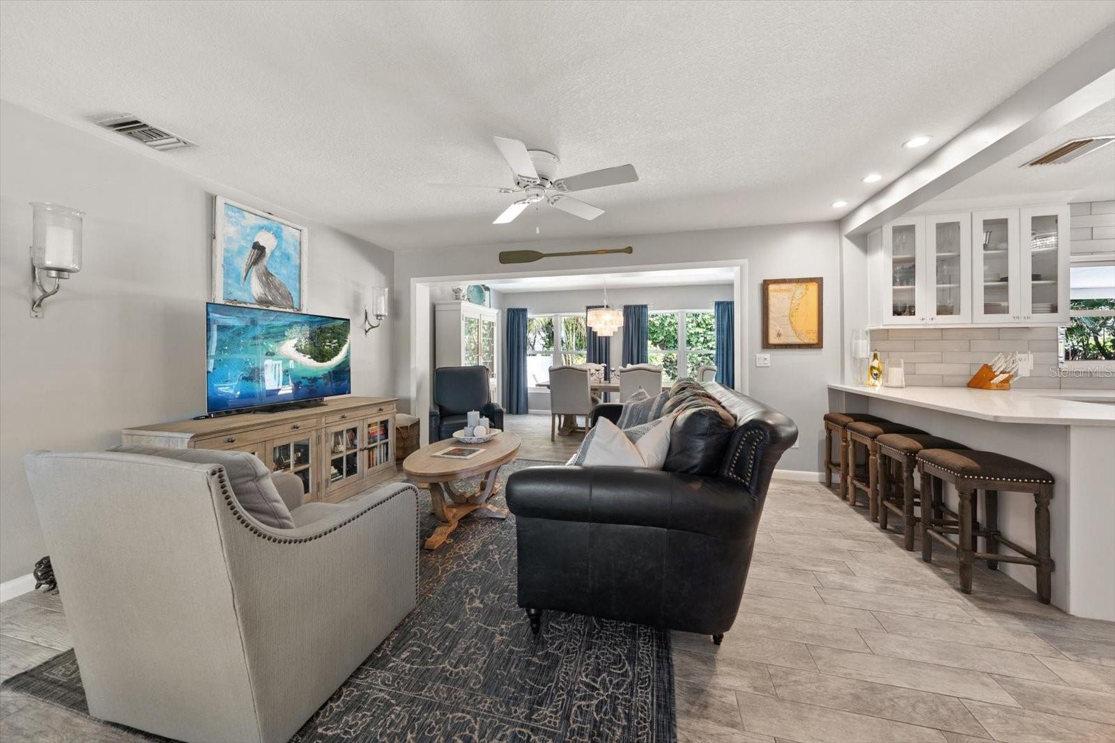 Living Room leading into the Dining Space